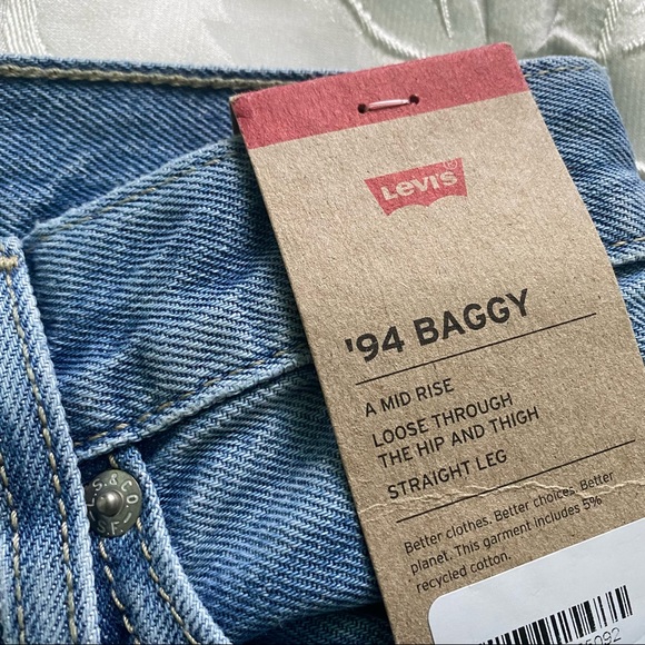 Levi’s ‘94 Baggy Mid Rise Straight Leg Jeans Distressed Medium Blue 25 26 29 30 - Picture 11 of 15